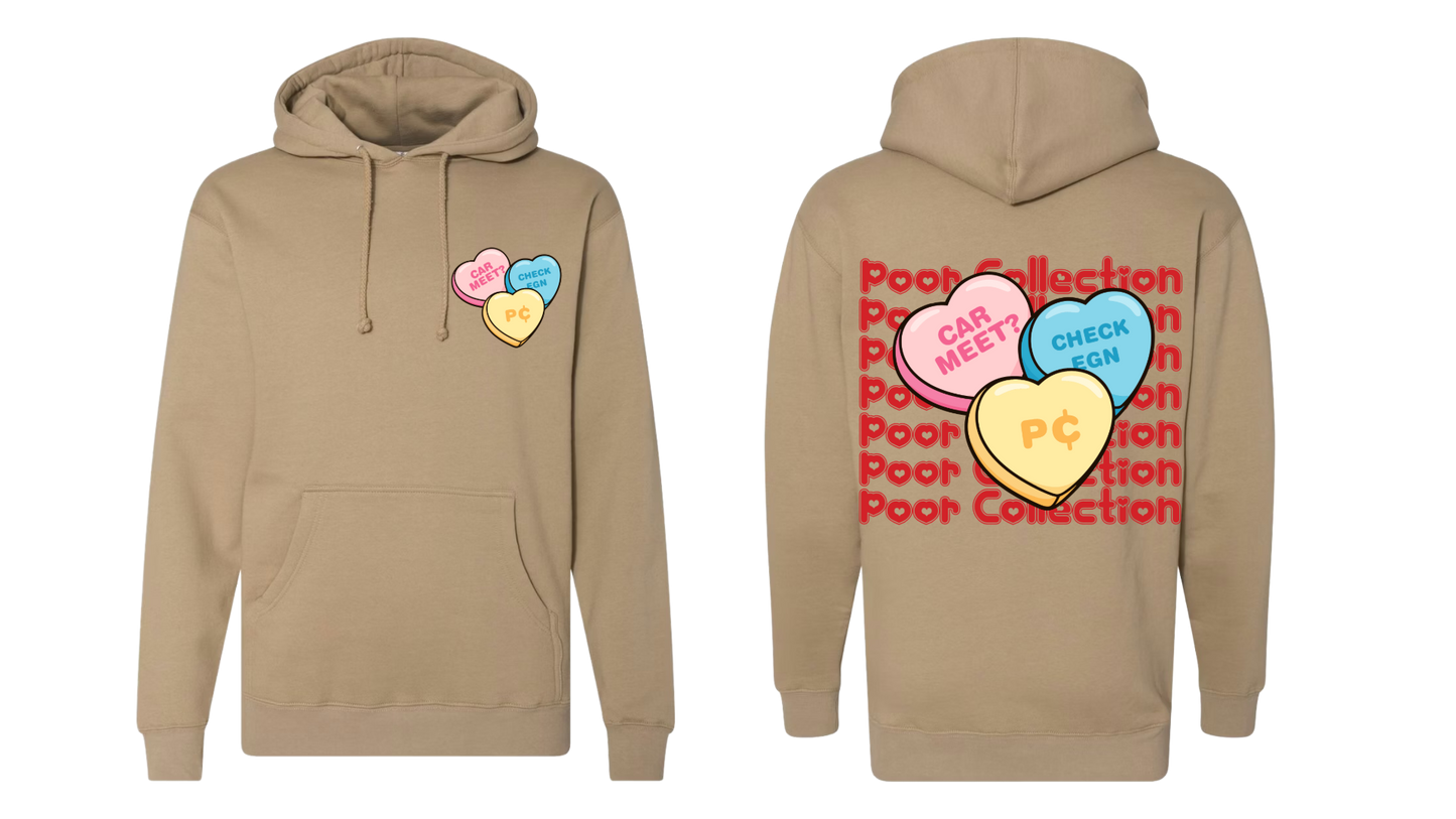 Valentines Candy Hearts Pc Hoodie