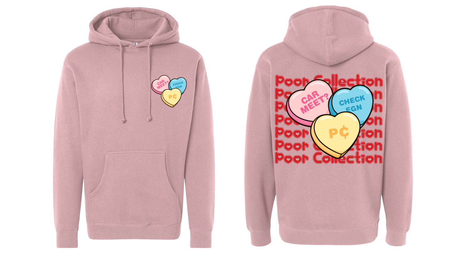 Valentines Candy Hearts Pc Hoodie