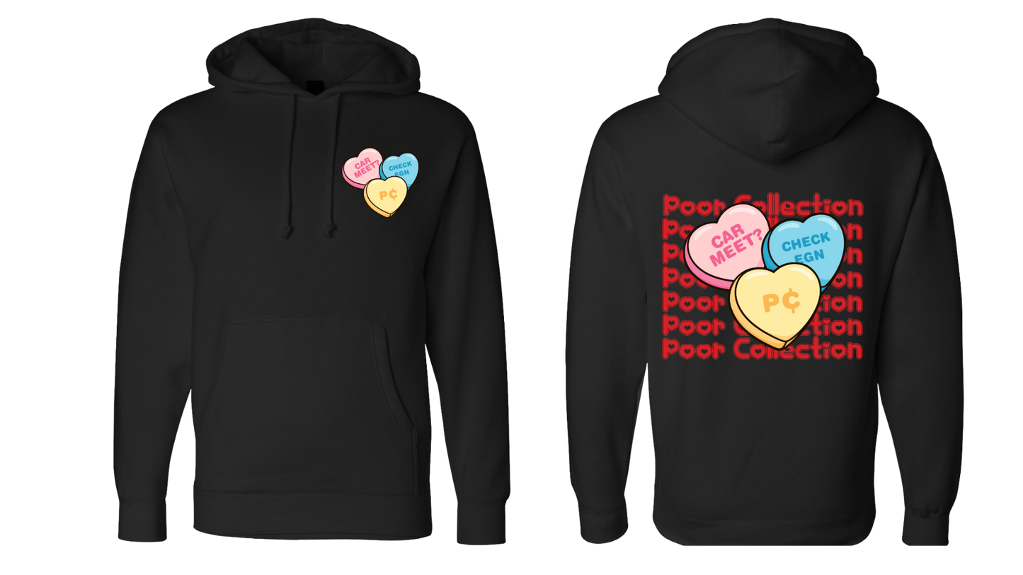 Valentines Candy Hearts Pc Hoodie
